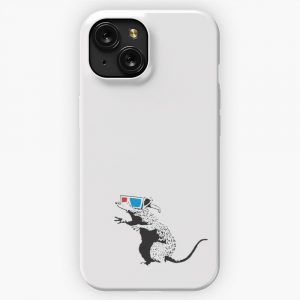 Banksy Rat With 3D Glasses Cinema Red And Blue Graffiti Street Art With Banksy Signature Tag iPhone 15 Slim Phone Case Cover