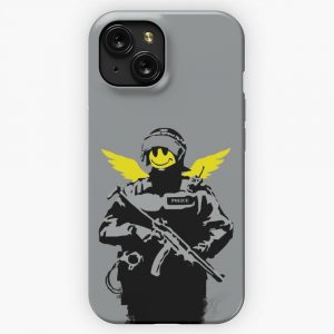 Banksy Riot Police iPhone 15 Slim Phone Case Cover