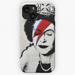 Banksy Uk England Queen Elisabeth Rockband Face Makeup Original Hd iPhone 15 Slim Phone Case Cover