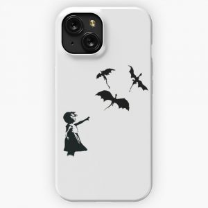 Banksys Girl With A Balloon Dragon iPhone 15 Slim Phone Case Cover