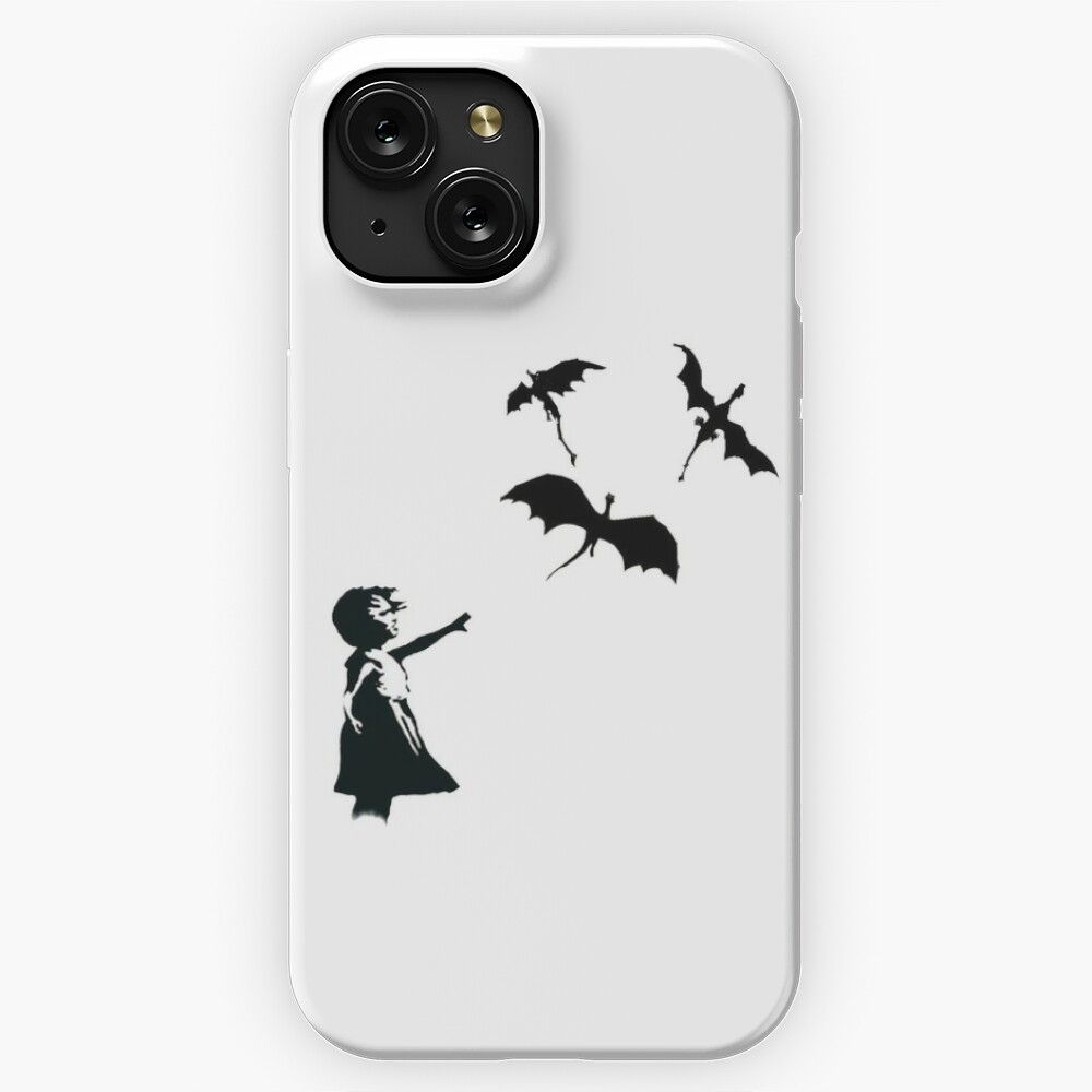 Banksys Girl With A Balloon Dragon iPhone 15 Slim Phone Case Cover