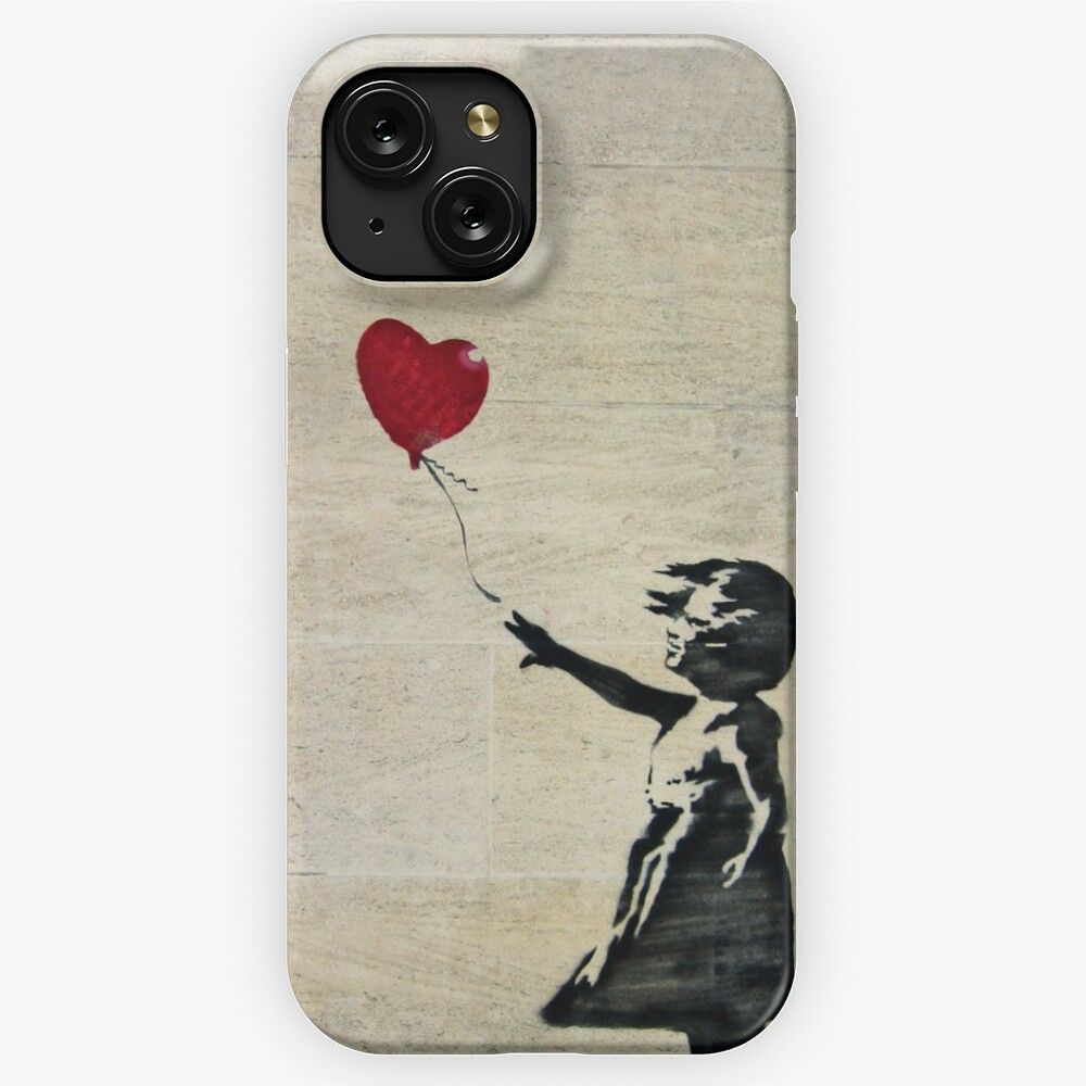 Banksys Girl With A Red Balloon Iii iPhone 15 Slim Phone Case Cover