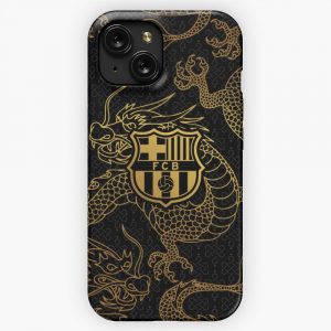 Barca Gold And Black Dragons iPhone 15 Slim Phone Case Cover