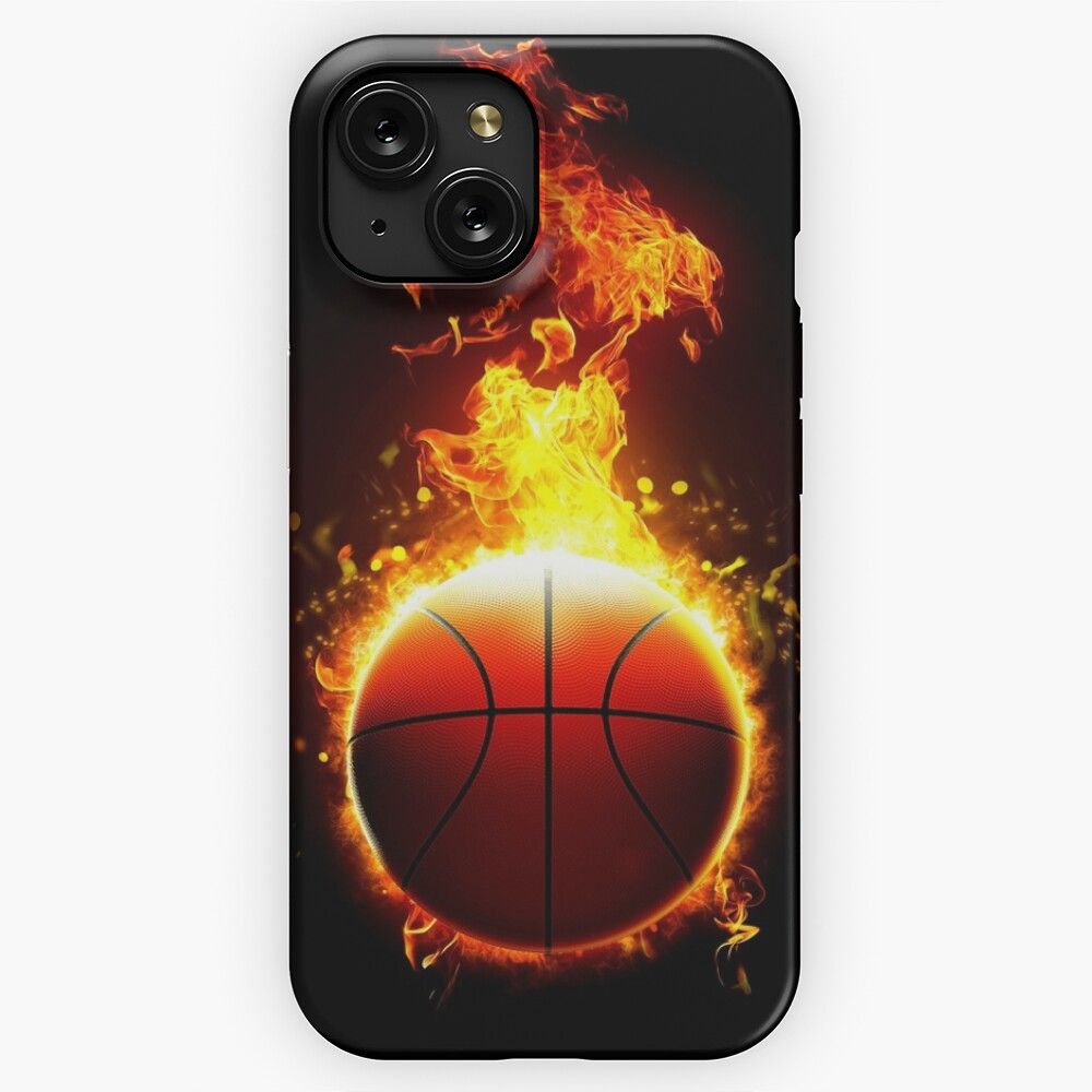 Basketball On Fire iPhone 15 Slim Phone Case Cover