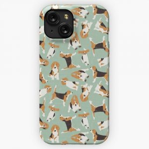 Beagle Scatter Mint iPhone 15 Slim Phone Case Cover