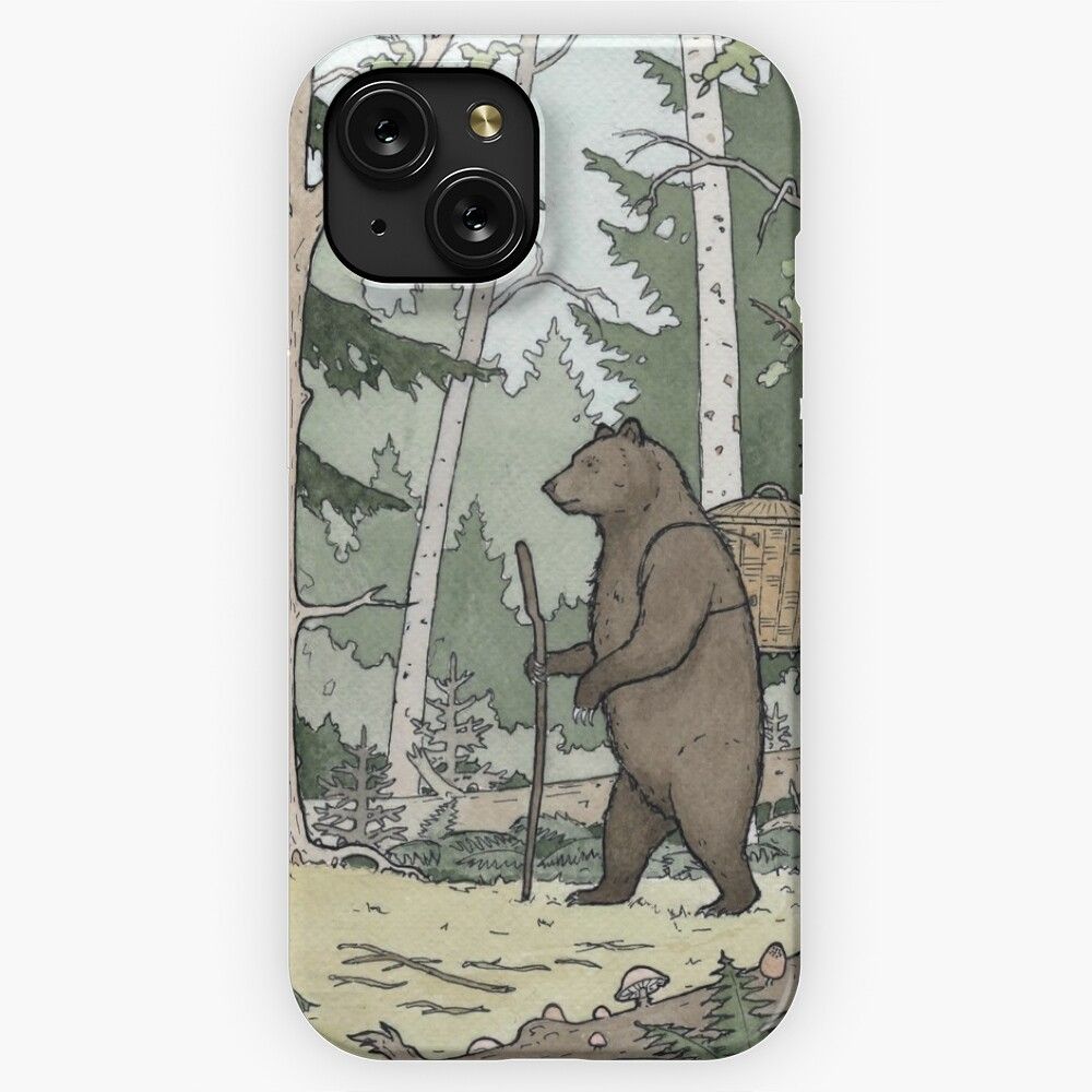 Bear In The Woods iPhone 15 Slim Phone Case Cover