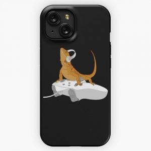 Bearded Dragon Playing Video Games Funny Beardie Lover And Gamer iPhone 15 Slim Phone Case Cover