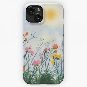 Beautiful Nature Art Sun And Flowers Captivating Scenery iPhone 15 Slim Phone Case Cover