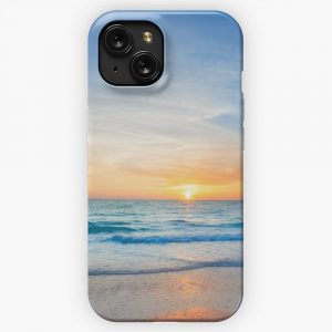 Beautiful Tropical Ocean Beach Sunset iPhone 15 Slim Phone Case Cover