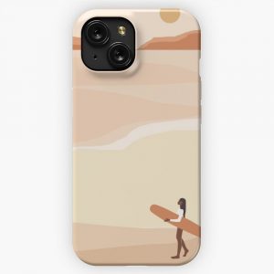 Beige Landscape Surfer iPhone 15 Slim Phone Case Cover