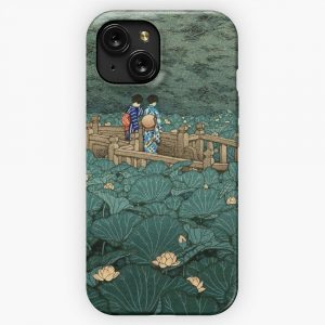 Benten Pond At Shiba Kawase Hasui Japanese Scenery iPhone 15 Slim Phone Case Cover