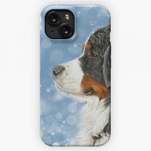 Bernese Mountain Dog Snow Is Falling iPhone 15 Slim Phone Case Cover