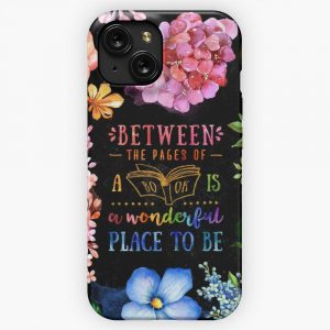 Between The Pages Black iPhone 15 Slim Phone Case Cover