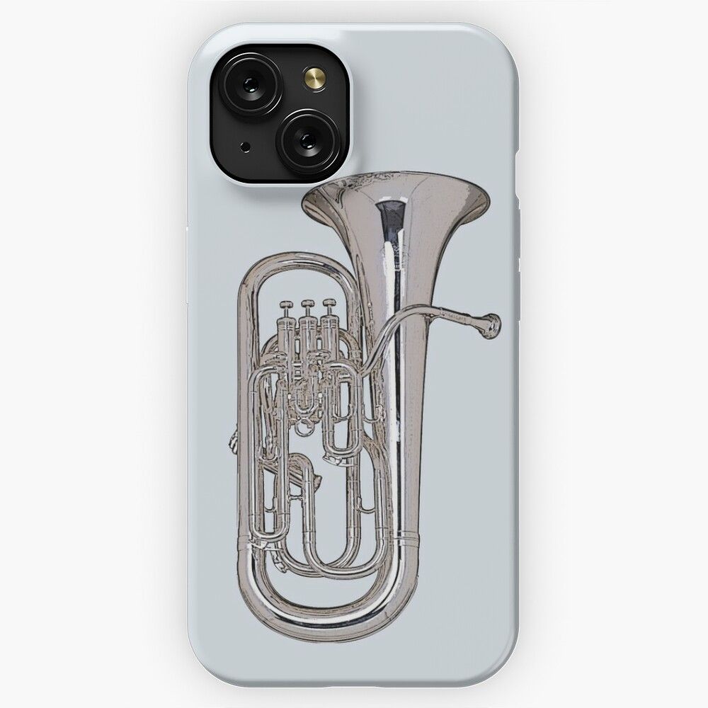 Big Silver Euphonium iPhone 15 Slim Phone Case Cover