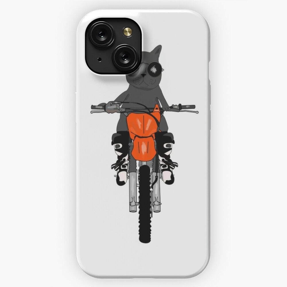 Biker Cat iPhone 15 Slim Phone Case Cover