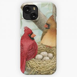 Bird Tree With Cardinals iPhone 15 Slim Phone Case Cover