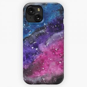 Bisexual Pride Galaxy Watercolor iPhone 15 Slim Phone Case Cover