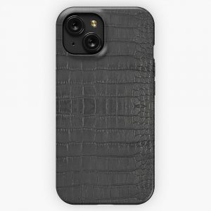 Black Alligator Skin iPhone 15 Slim Phone Case Cover