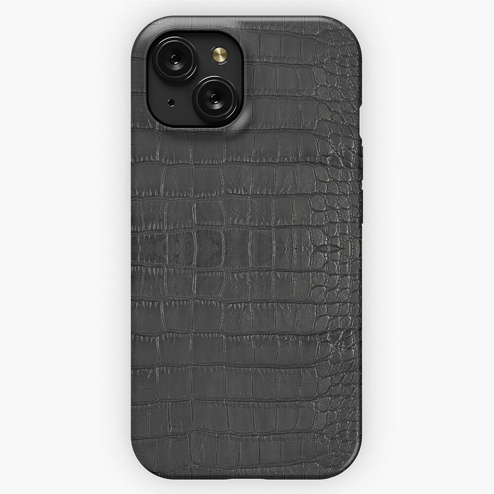 Black Alligator Skin iPhone 15 Slim Phone Case Cover