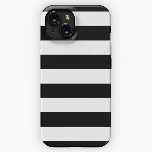 Black And White Big Stripe iPhone 15 Slim Phone Case Cover