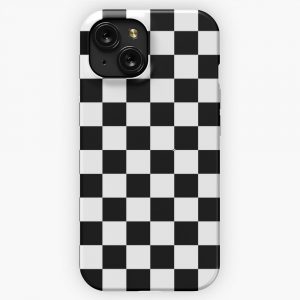 Black And White Checkerboard Pattern iPhone 15 Slim Phone Case Cover