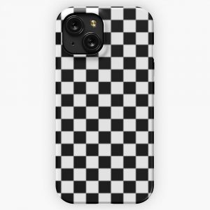 Black And White Checkered iPhone 15 Slim Phone Case Cover