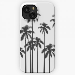Black And White Exotic Tropical Palm Trees iPhone 15 Slim Phone Case Cover