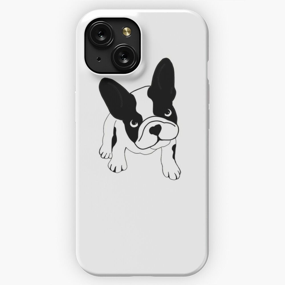 Black And White French Bulldog iPhone 15 Slim Phone Case Cover