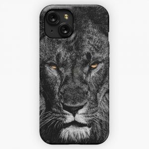 Black And White Lion 2 iPhone 15 Slim Phone Case Cover