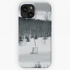 Black And White Pond Hockey iPhone 15 Slim Phone Case Cover