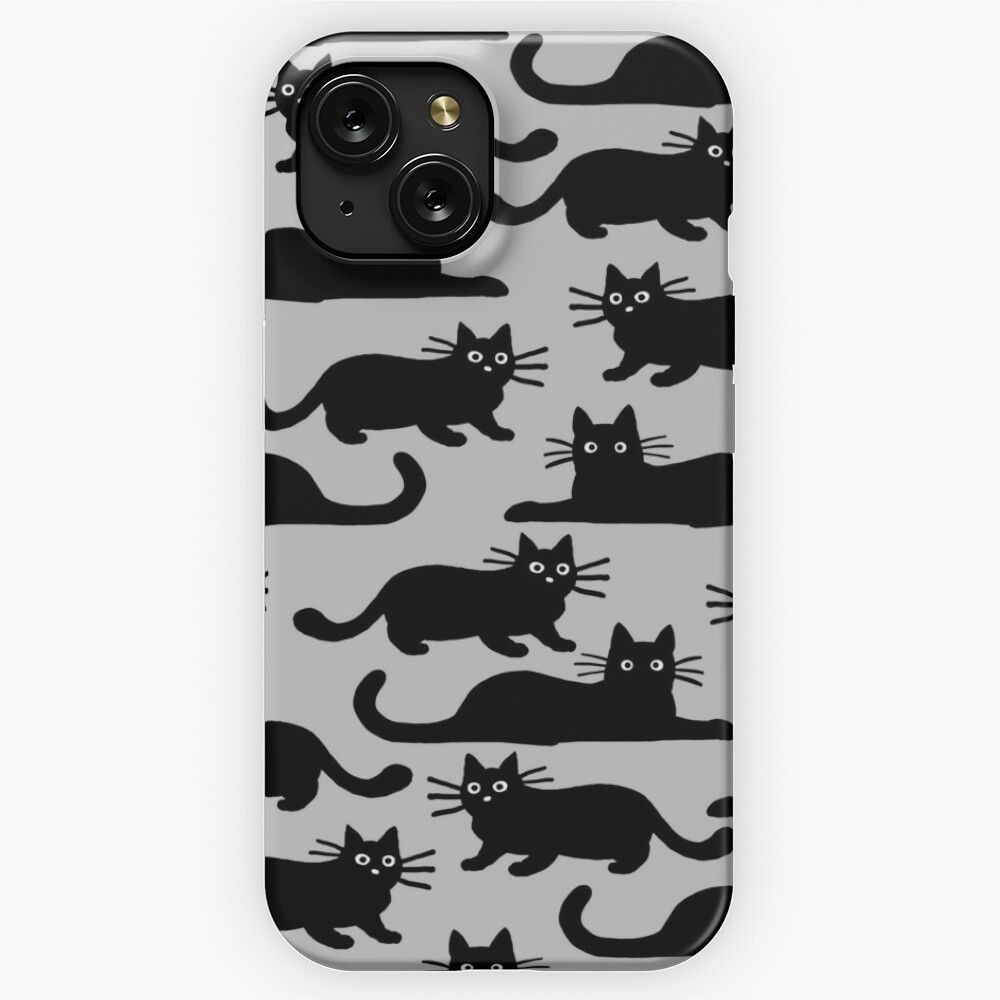 Black Cat iPhone 15 Slim Phone Case Cover