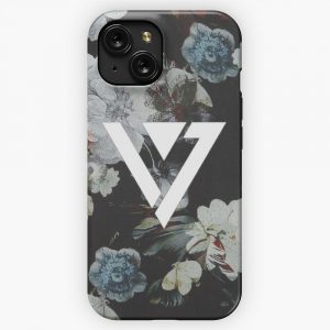 Black Floral Seventeen Kpop Iphone And Samsung Case iPhone 15 Slim Phone Case Cover