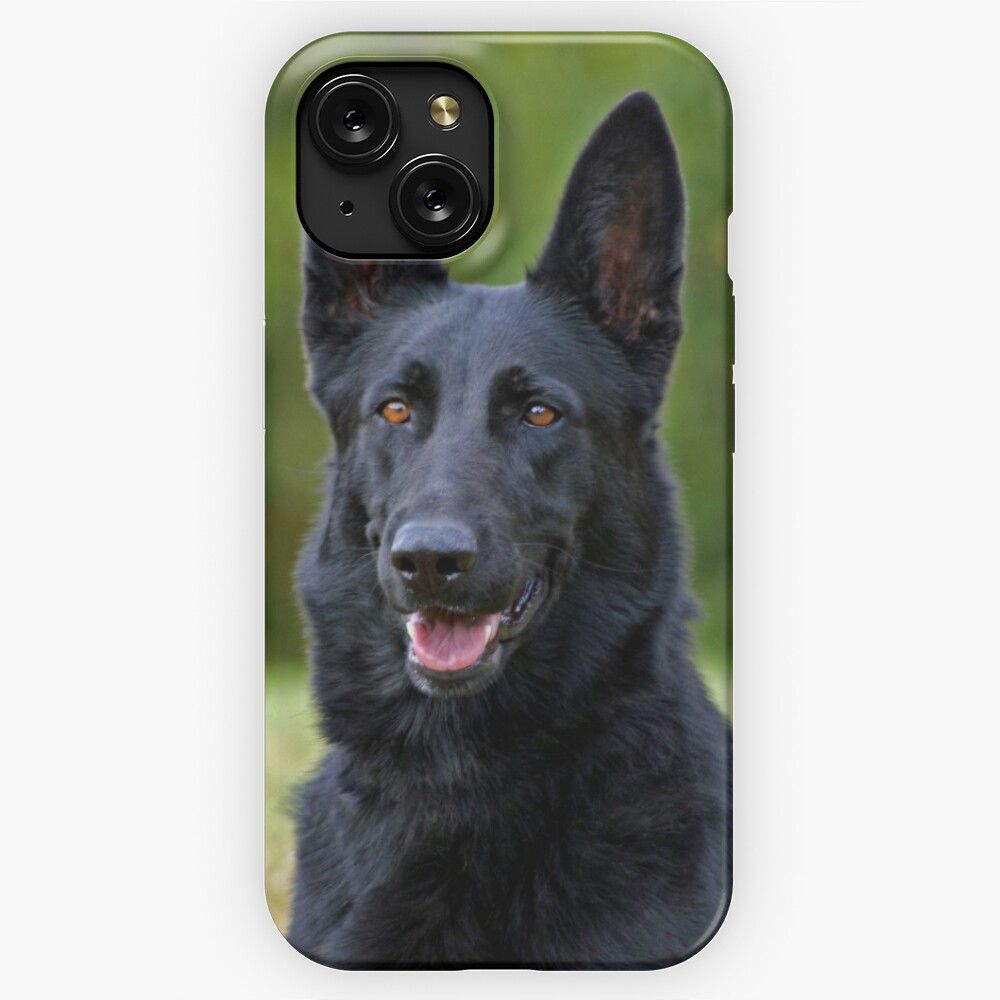 Black German Shepherd iPhone 15 Slim Phone Case Cover