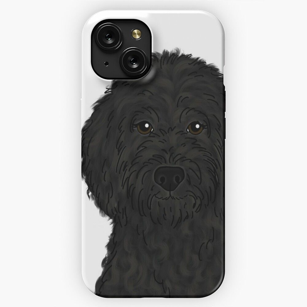 Black Goldendoodle iPhone 15 Slim Phone Case Cover