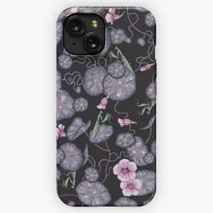 Black Indian Cress Garden iPhone 15 Slim Phone Case Cover