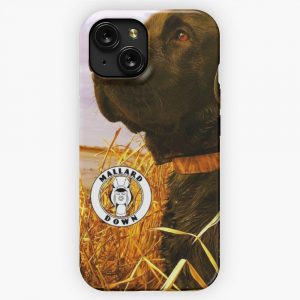 Black Lab In Reeds Mallard Down iPhone 15 Slim Phone Case Cover