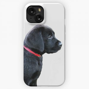 Black Labrador Puppy iPhone 15 Slim Phone Case Cover