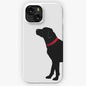 Black Labrador With Red Collar iPhone 15 Slim Phone Case Cover