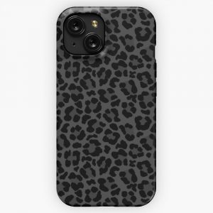 Black Leopard Print 2 iPhone 15 Slim Phone Case Cover