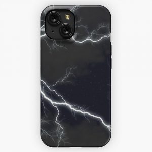 Black Lightning iPhone 15 Slim Phone Case Cover