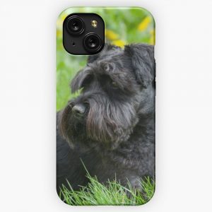 Black Miniature Schnauzer Dog iPhone 15 Slim Phone Case Cover