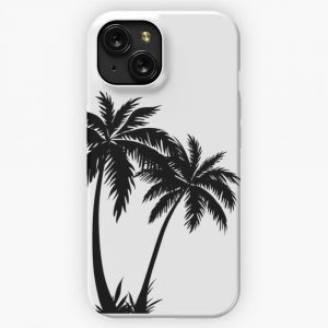 Black Palm Tree Sticker iPhone 15 Slim Phone Case Cover