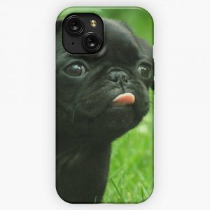 Black Pug iPhone 15 Slim Phone Case Cover