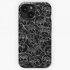 Black Pugs iPhone 15 Slim Phone Case Cover