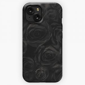 Black Roses Pattern iPhone 15 Slim Phone Case Cover