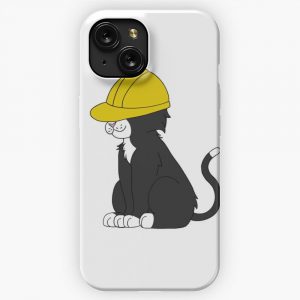 Black Socks Construction Kitty iPhone 15 Slim Phone Case Cover