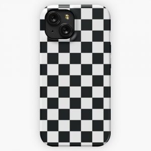 Black White Checkerboard iPhone 15 Slim Phone Case Cover