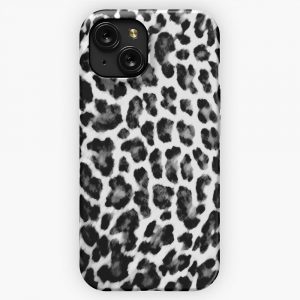 Black White Leopard Print iPhone 15 Slim Phone Case Cover