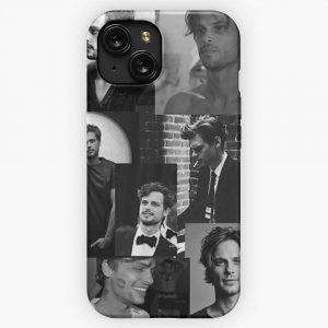 Black White Monotone Matthew Gray Gubler Criminal Minds Spencer Reid iPhone 15 Slim Phone Case Cover