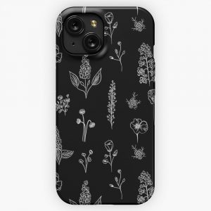 Black Wildflowers Iii iPhone 15 Slim Phone Case Cover